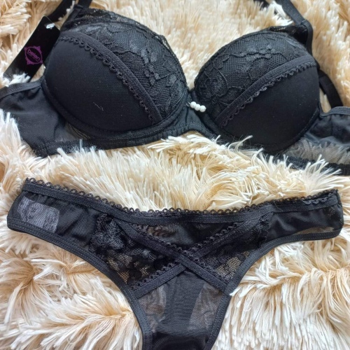 *Belen Conjunto push up soft con colaless, de tul y lycra con puntilla